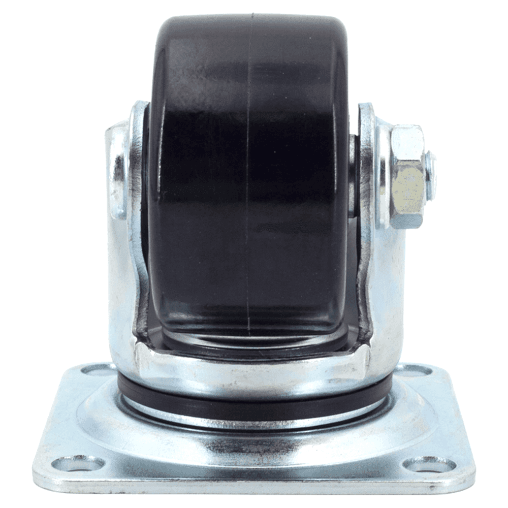 3-9/16" x 3-5/8" Low Profile Heavy Duty Caster with Bearing, Clear Zinc Chromate Alt 3 - Image