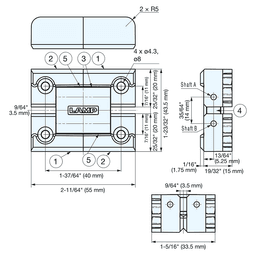 Dual Axis Torque Hinge, Black Main - Image