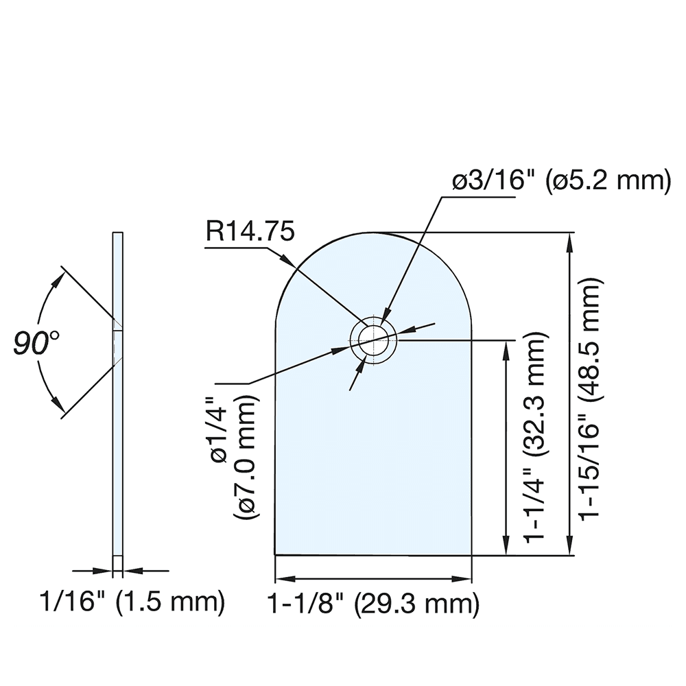 1-3/16" x 1-15/16" Round Cover Plate for HGS3D, Satin Alt 2 - Image