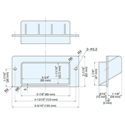 5-5/16" Cabinet Recessed Flush Pull, Black Alt 5 - Image