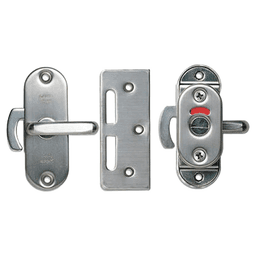 3-3/8" Sliding Door Latch with Indicator Lever, Satin Main - Image