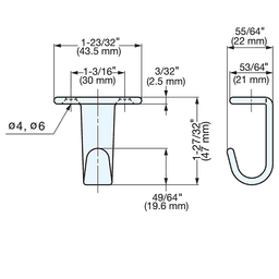47mm Stainless Steel Hook, Black Alt 2 - Image