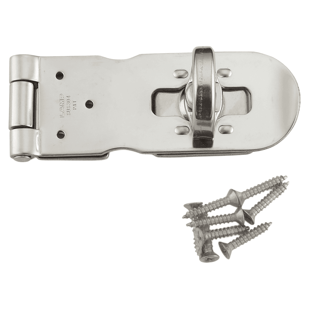 3-15/16" Screw-On Flathead Hasp, Polished Main - Image