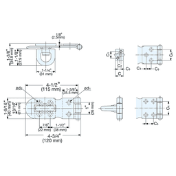 4-23/32" Screw-On Flathead Hasp, Polished Alt 2 - Image