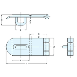 HP-635 Hasp Weld-On, Stainless Steel - Alt Image 1