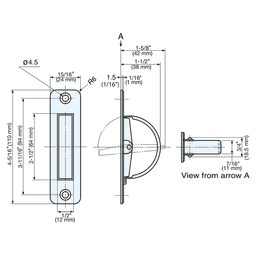 HR-110R 15/16" x 4-5/16" Hatch Pull, Satin Alt 4 - Image
