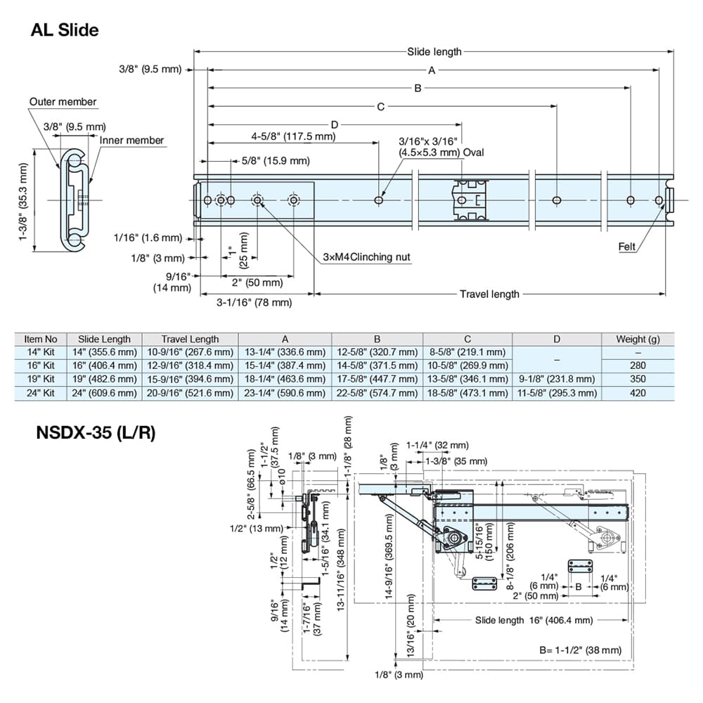 14&quot; Single Soft-Closing Flipper Door Mechanism, 15mm - 20mm Door Thickness Alt 4 - Image