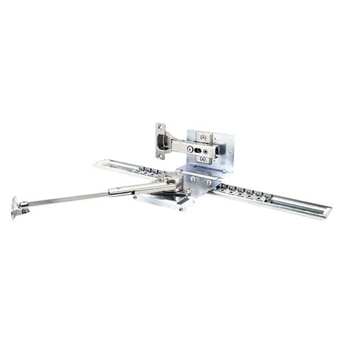 16" Single Soft-Closing Receding Door Mechanism, Nickel, 18mm - 30mm Door Thickness - Alt Image 3