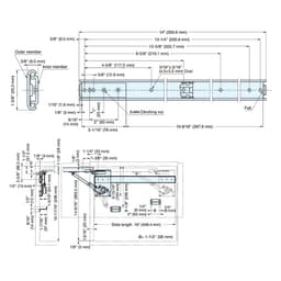 16" Single Soft-Closing Receding Door Mechanism, Nickel, 18mm - 30mm Door Thickness - Alt Image 4