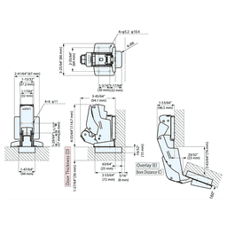 160° Opening Concealed Hinge, Soft-Close, Black Nickel Alt 6 - Image