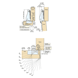 93° Opening Standard Euro Hinge, Free Swinging, 5/8" Overlay, Black Nickel, Screw-On Alt 3 - Image