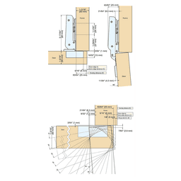 93° Opening Steel Standard Euro Hinge, Free Swinging, 1" Overlay, Black Nickel Alt 3 - Image