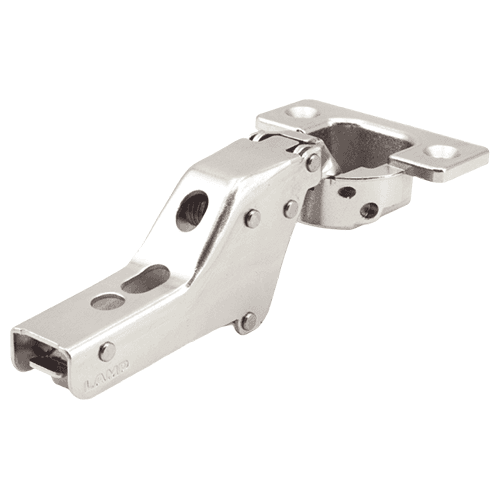 93° Opening Standard Euro Hinge, Self Closing, Steel, Zinc Alloy, Nickel, Screw-On Alt 5 - Image