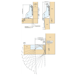 93° Opening Standard Euro Hinge, Self Closing, Steel, Zinc Alloy, Nickel, Screw-On Alt 6 - Image