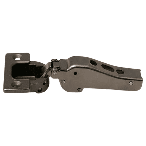 93° Opening Standard Euro Hinge, Self Closing, 5/8" Overlay, Black Nicke, Screw-On Main - Image