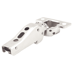 93° Opening Standard Euro Hinge, Self Closing, 5/8" Overlay, Nickel, Screw-On Alt 1 - Image