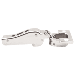 93° Opening Standard Euro Hinge, Self Closing, 5/8" Overlay, Nickel, Screw-On Alt 3 - Image