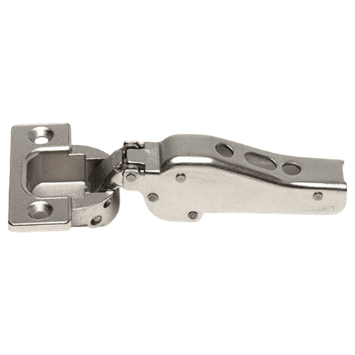 93° Opening Standard Euro Hinge, Self Closing, 5/8" Overlay, Nickel, Screw-On Main - Image