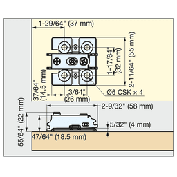 55mm J95 Mounting Plate, Black Nickel Alt 5 - Image