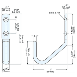 74mm Stainless Steel Hook, Mirror Alt 5 - Image