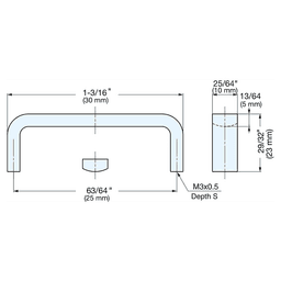 25mm Rectangle Handle Pull, Mirror Alt 4 - Image