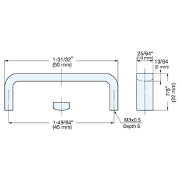 45mm Rectangle Handle Pull, Satin Alt 4 - Image