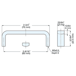 65mm Rectangle Handle Pull, Satin Alt 4 - Image
