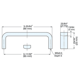 85mm Rectangle Handle Pull, Mirror Alt 4 - Image