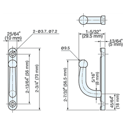 70mm Stainless Steel Hook, Polished Main - Image