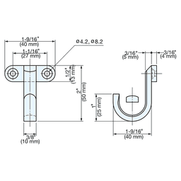 50mm Stainless Steel J-Hook, Mirror Alt 4 - Image