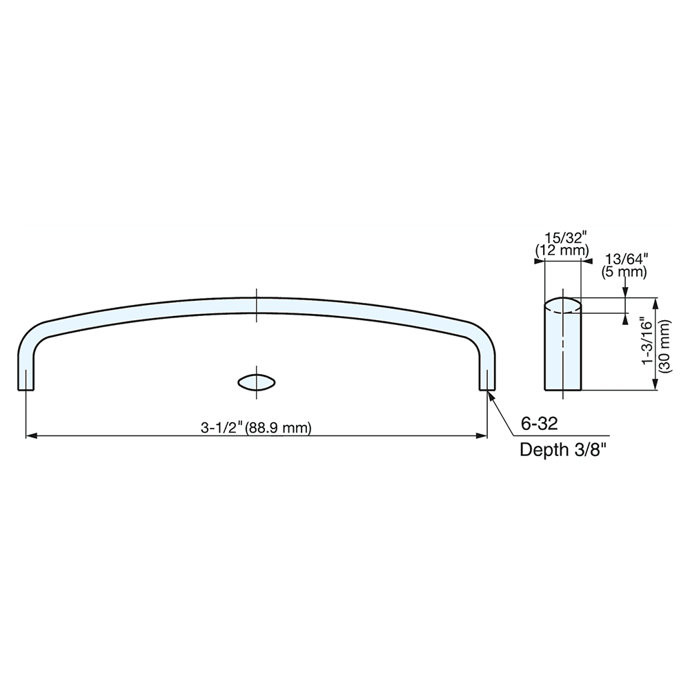 KC-R635/M 88.9mm Oval Handle Pull, Mirror Alt 4 - Image