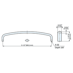 KC-R635/M 88.9mm Oval Handle Pull, Mirror Alt 4 - Image