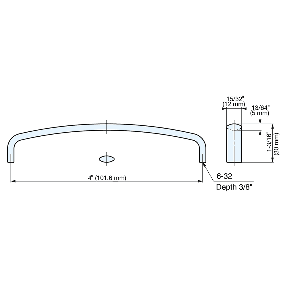 KC-R640/M 101.6mm Oval Handle Pull, Mirror Alt 4 - Image