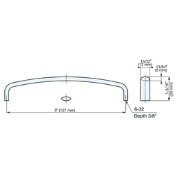 KC-R650/M 127mm Oval Handle Pull, Mirror Alt 4 - Image