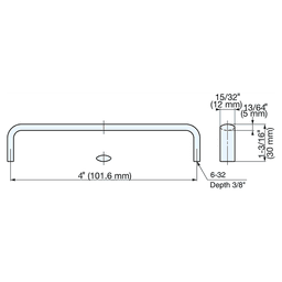 101.6mm Oval Handle Pull, Mirror Alt 4 - Image