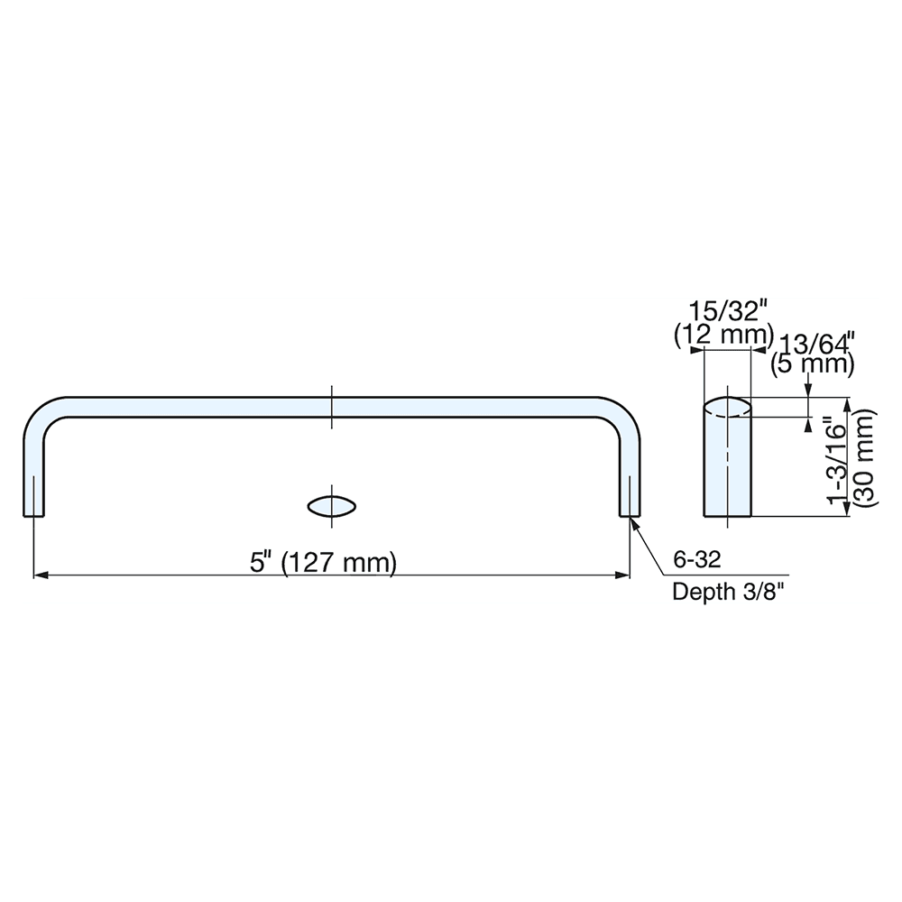127mm Oval Handle Pull, Satin Alt 4 - Image