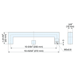 256mm Square Handle Pull, Satin Alt 4 - Image