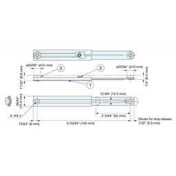 140mm Lid Stay, Polished Alt 4 - Image
