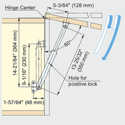 350mm Lid Stay, Chrome/Satin Alt 5 - Image