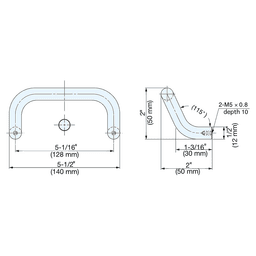 128mm 115° Handle Pull, Satin Alt 4 - Image
