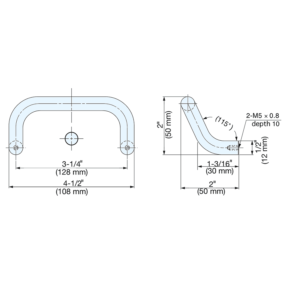 96mm 115° Handle Pull, Satin Alt 1 - Image