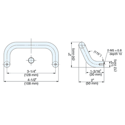 96mm 115° Handle Pull, Satin Alt 1 - Image