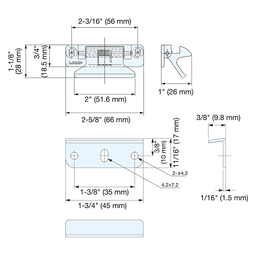 66mm Stainless Steel Lever Latch, Mirror Alt 1 - Image