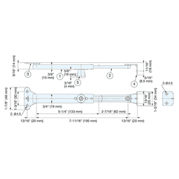 195mm Lid Stay with Lock, Satin Alt 4 - Image