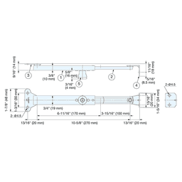 270mm Lid Stay with Lock, Satin Alt 4 - Image