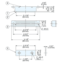 80mm Heavy Duty Magnetic Catch, Nickel Alt 4 - Image