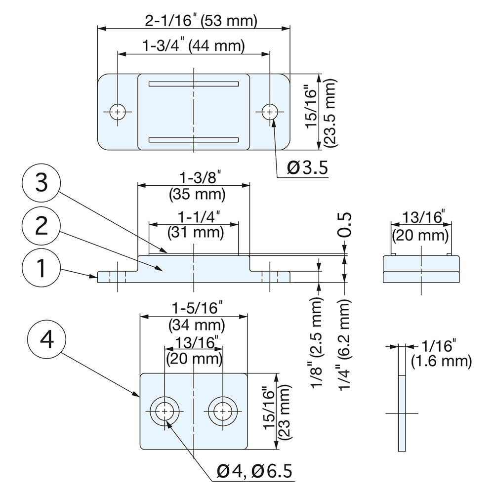 44mm Magnetic Catch, Black Alt 4 - Image