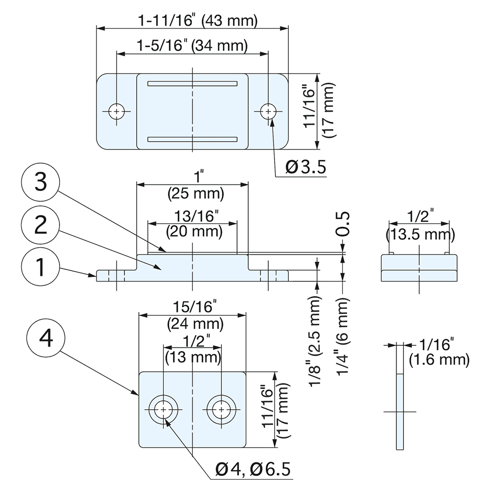 34mm Magnetic Catch, Black Alt 4 - Image