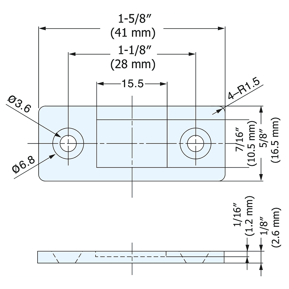 Ultra Thin Magnetic Catch, Black Alt 2 - Image