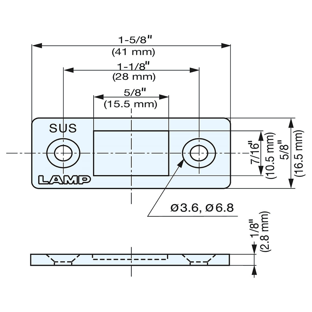 Ultra Thin Stainless Steel Magnetic Catch, Nickel Alt 2 - Image